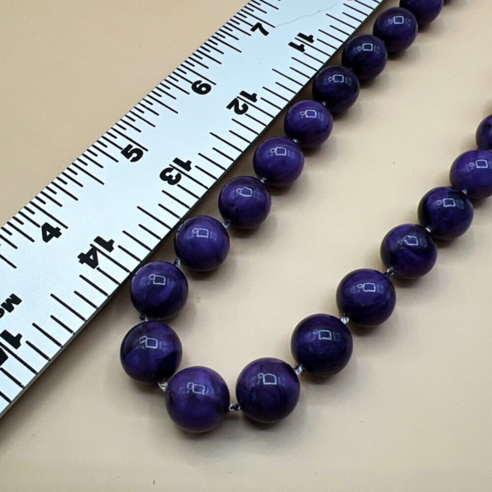 Vintage Purple Beaded Necklace    B71 - Picture 6 of 6